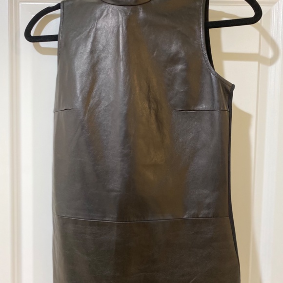 GUCCI Black Genuine Leather Sleeveless Mock Neck Top, XS New without Tags - Picture 5 of 5